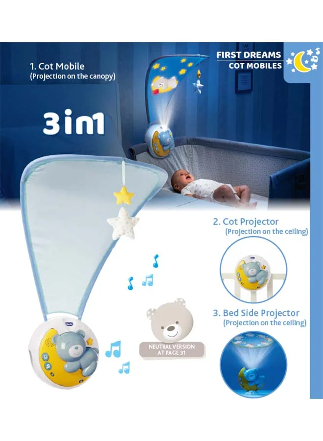 Chicco Next2Moon Cot Mobile 0M+, Blue