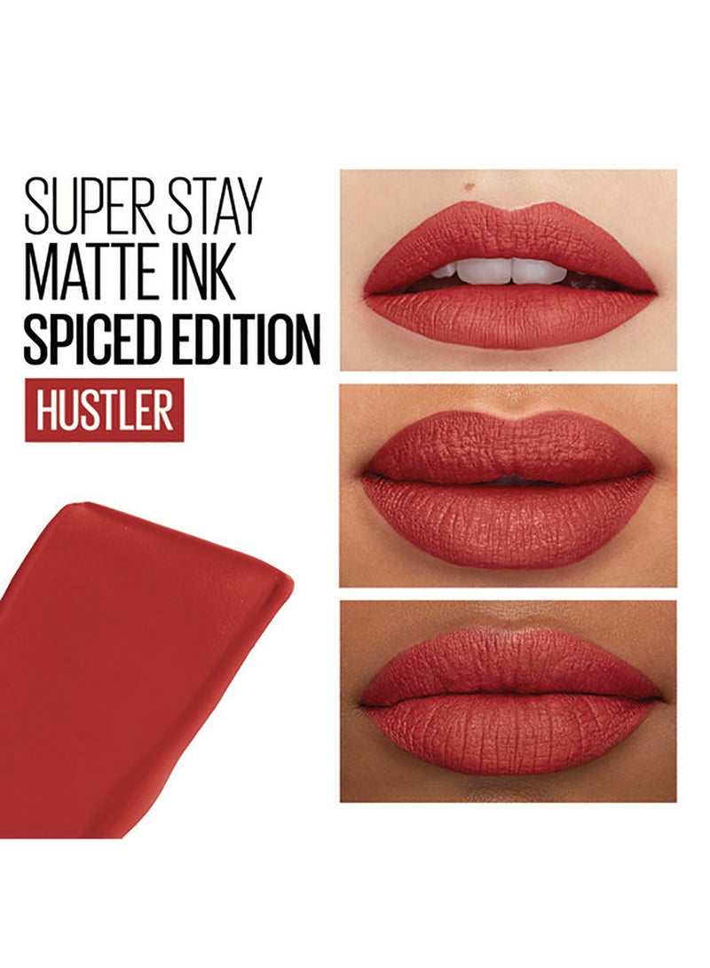 Maybelline New York Superstay Matte Ink Liquid Spiced Lipstick -  335 Hustler 335 Hustler - Image 4
