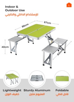 لوازم طاولة بـ 4 مقاعد بتصميم قابل للطي متعدد الألوان  - Image 2