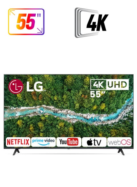 UHD 4K TV 55 Inch, Cinema Screen Design 4K Active HDR WebOS Smart AI ThinQ 55UP7750PVB.FU Black