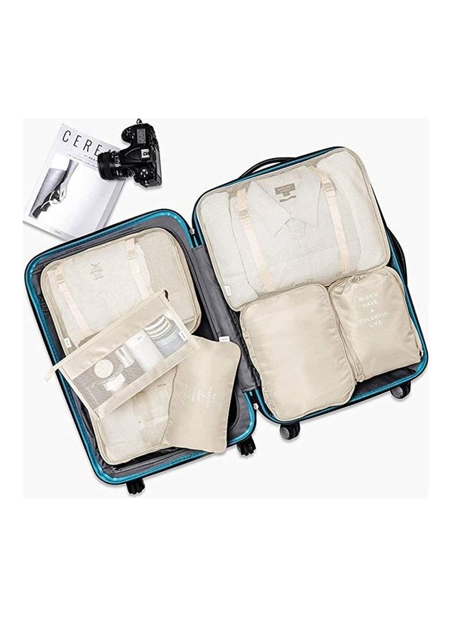 7-Piece Travel Organizer Luggage Set Beige - Image 3
