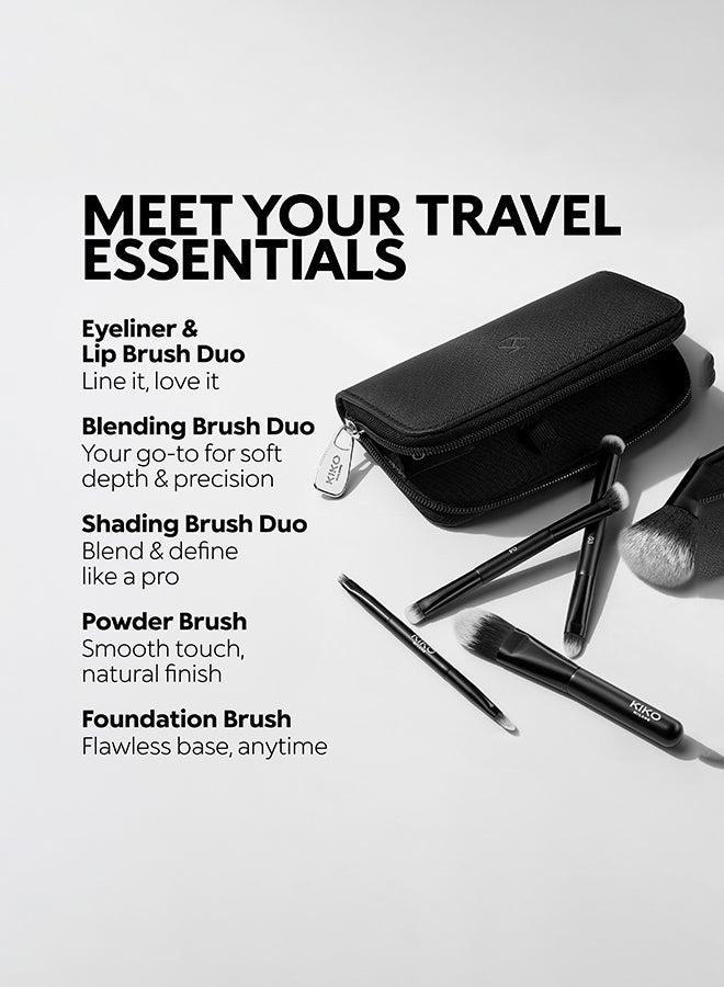 KIKO MILANO Travel Brush Set Black - Image 4