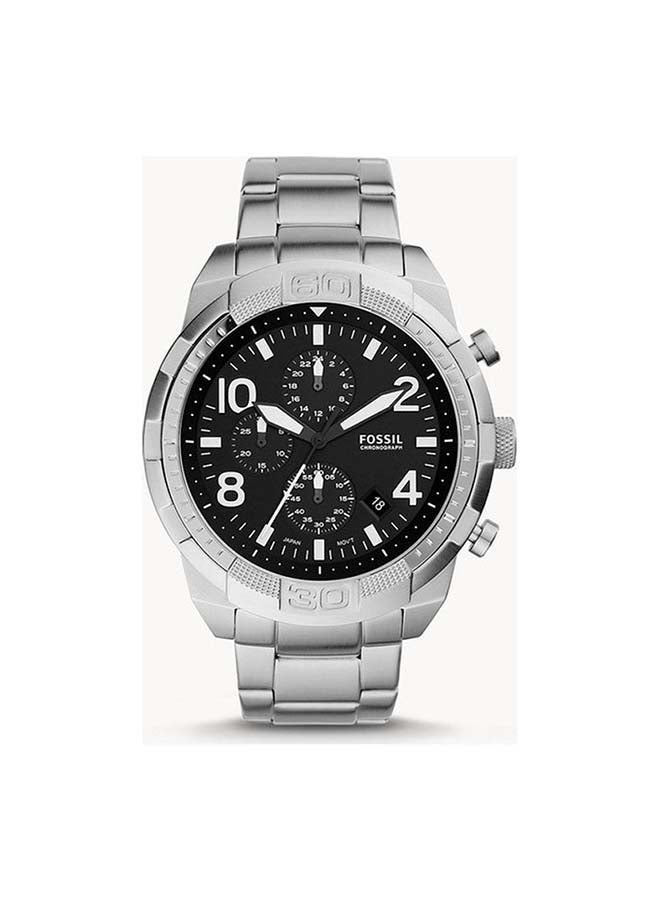 FOSSIL Men's Bronson Round Shape Stainless Steel Chronograph Wrist Watch - Silver - FS5710 - Image 1