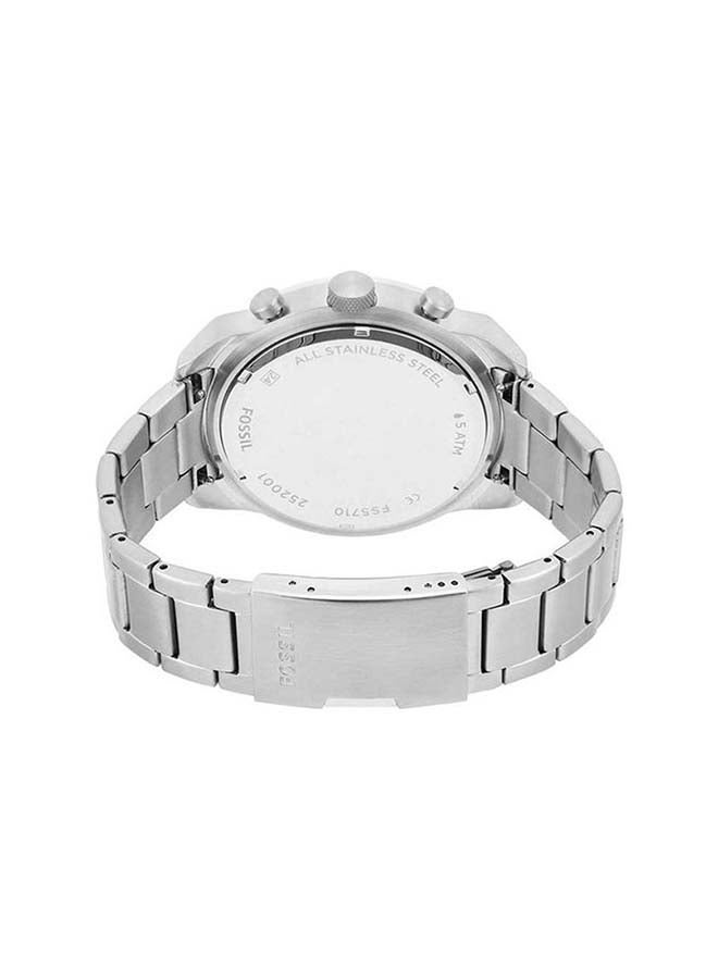 FOSSIL Men's Bronson Round Shape Stainless Steel Chronograph Wrist Watch - Silver - FS5710 - Image 4