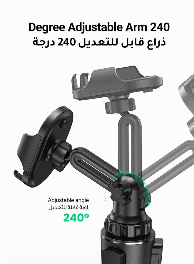 يو جرين - حامل هاتف السيارة لكوب السيارة قابل للتعديل حامل هاتف كأس السيارة حامل الهاتف المحمول للسيارة حامل الهاتف المحمول متوافق مع آيفون 14/14برو/14 برو ماكس،آيفون 13/13 برو/13 برو ماكس، سامسونجS23/S22 أسود - Image 1