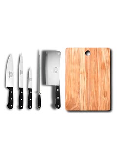 Feelings 5 Piece Knife set With Cutting Board Black 21X4X34cm  - Image 1