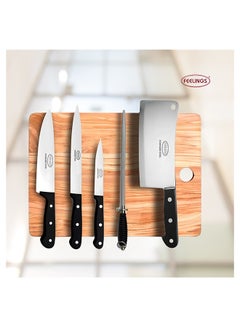 Feelings 5 Piece Knife set With Cutting Board Black 21X4X34cm  - Image 4