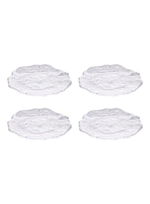 4-Piece Glass Plates Clear 15x2.7cm