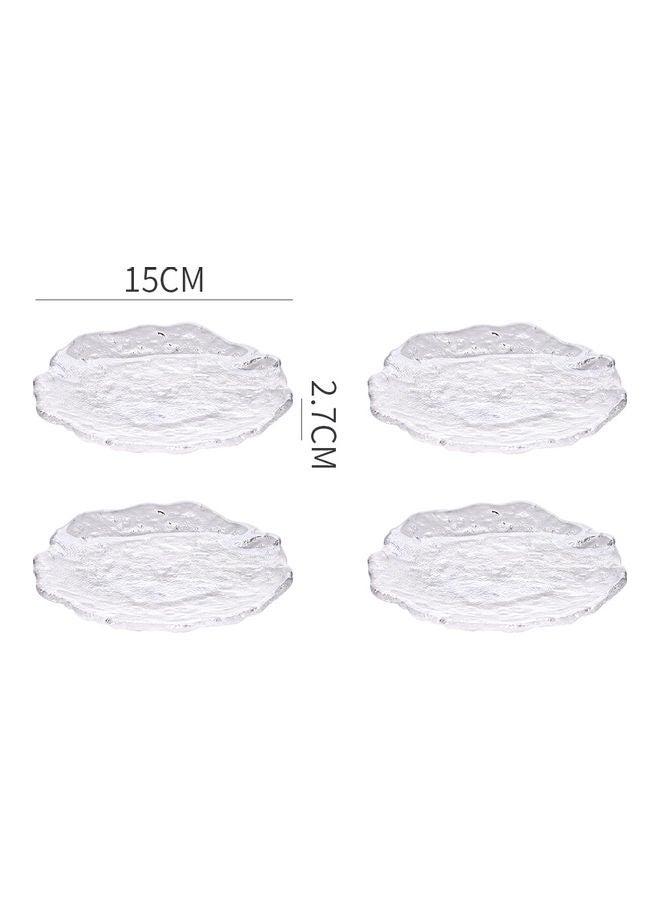 شور أطباق زجاجية من 4 قطع شفاف 15x2.7سم - Image 4