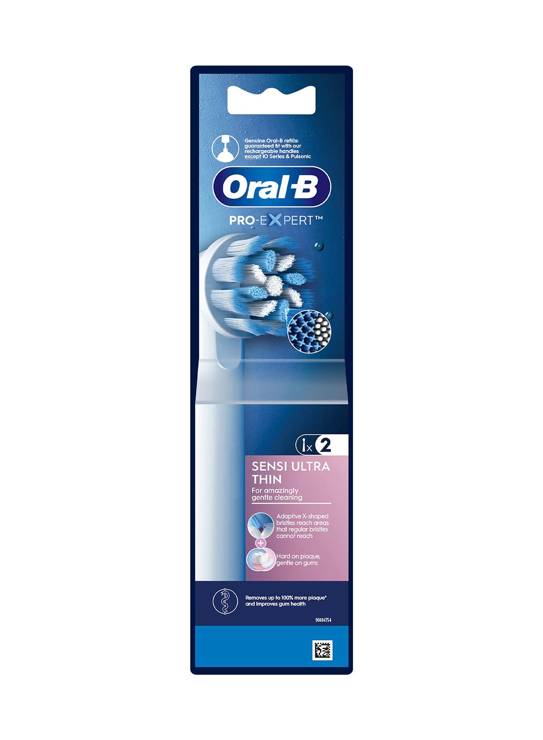 Oral-B EB60X-2 1*2 Sensi Ultra-thin Replacement Brush Head for Electric Toothbrush, White, 2ct White