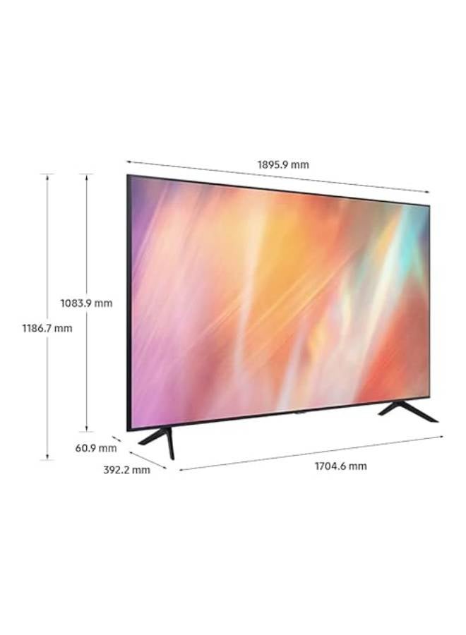 سامسونج - تلفزيون ذكي مسطح فائق الوضوح بدقة فائقة 4K كريستال مقاس 85 بوصة UA85AU7000UXZN رمادي تيتان - Image 1