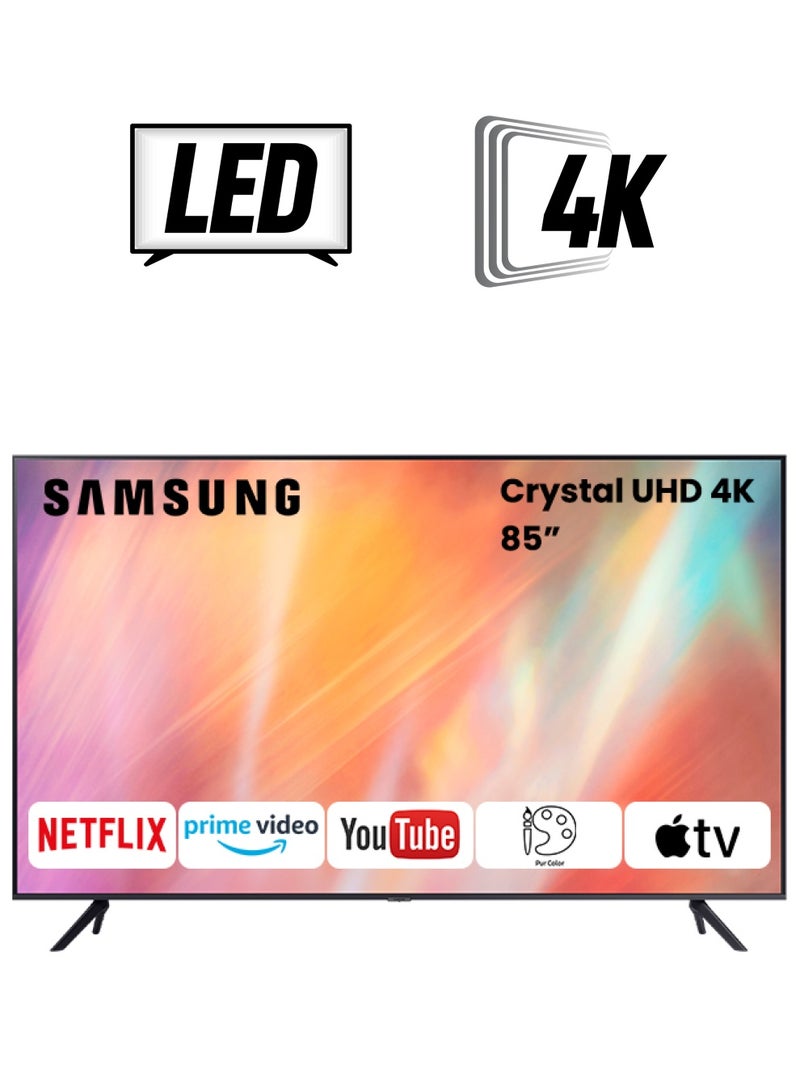 Samsung 85-Inch Crystal UHD 4K Flat Smart TV UA85AU7000UXZN Titan Grey - Image 1