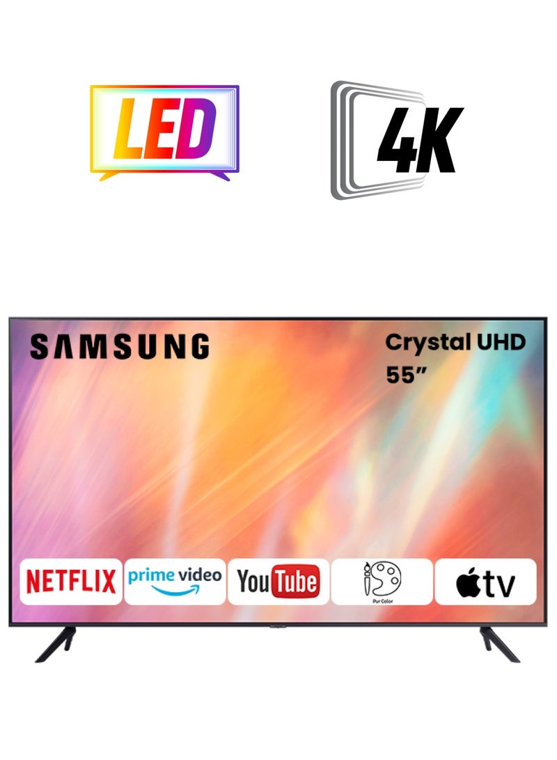 Samsung 55-Inch Crystal UHD LED OS 4K Flat Smart TV UA55AU7000UXEG Titan Grey  - Image 1