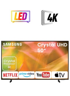 50-Inch Crystal UHD 4K Flat Smart TV UA50AU8000UXEG Black