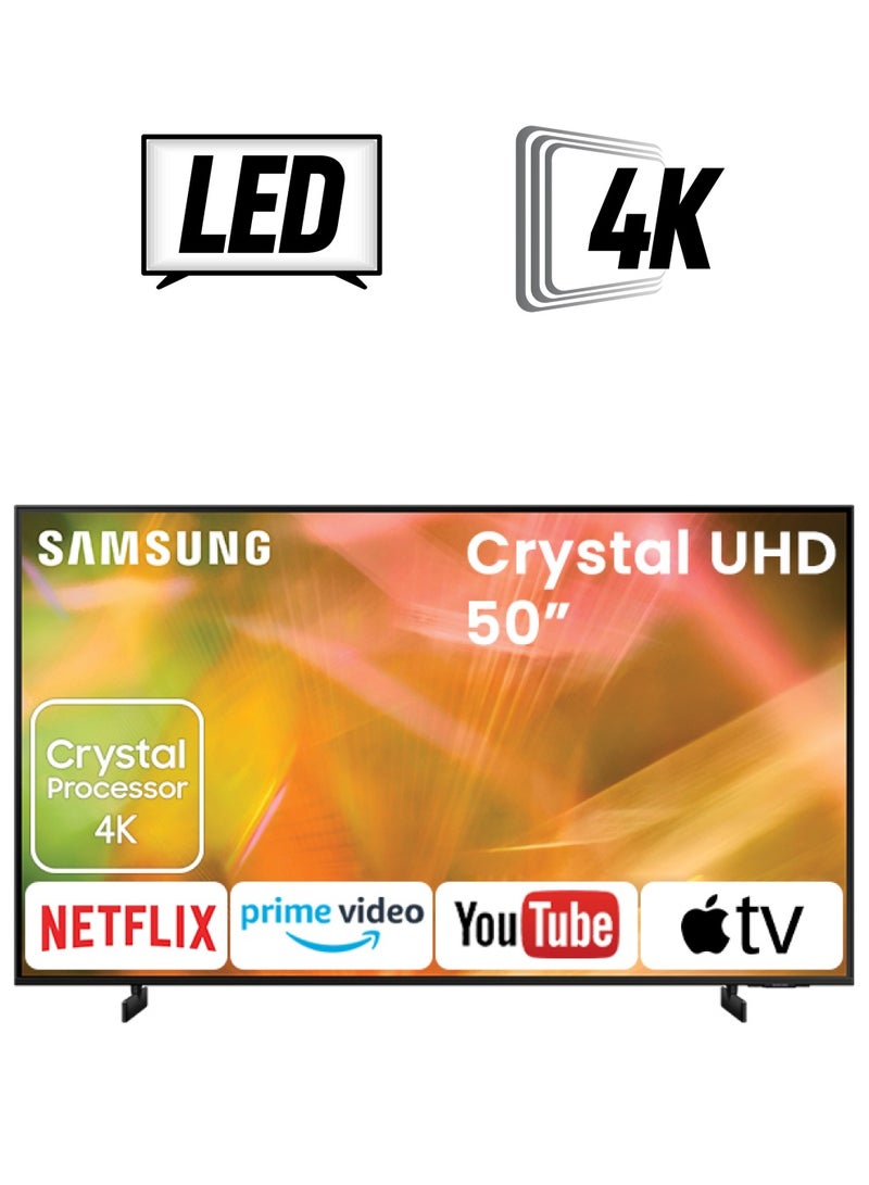 Samsung 50-Inch Crystal UHD 4K Flat Smart TV UA50AU8000UXEG Black  - Image 1