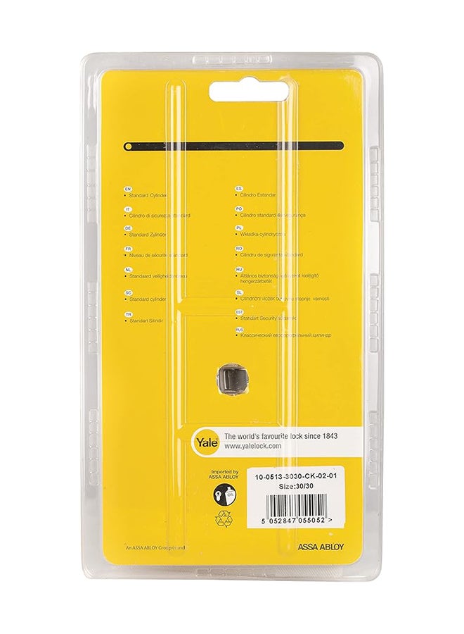 Yale Yale 500 Series Double Euro Profile Cylinder 30+30 Knob+Coin Turn Bathroom Cylinder Polish Brass Polished Brass 60mm  - Image 5