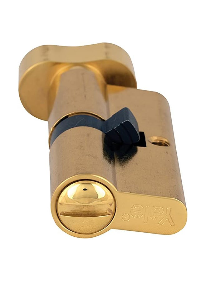 Yale Yale 500 Series Double Euro Profile Cylinder 30+30 Knob+Coin Turn Bathroom Cylinder Polish Brass Polished Brass 60mm  - Image 4
