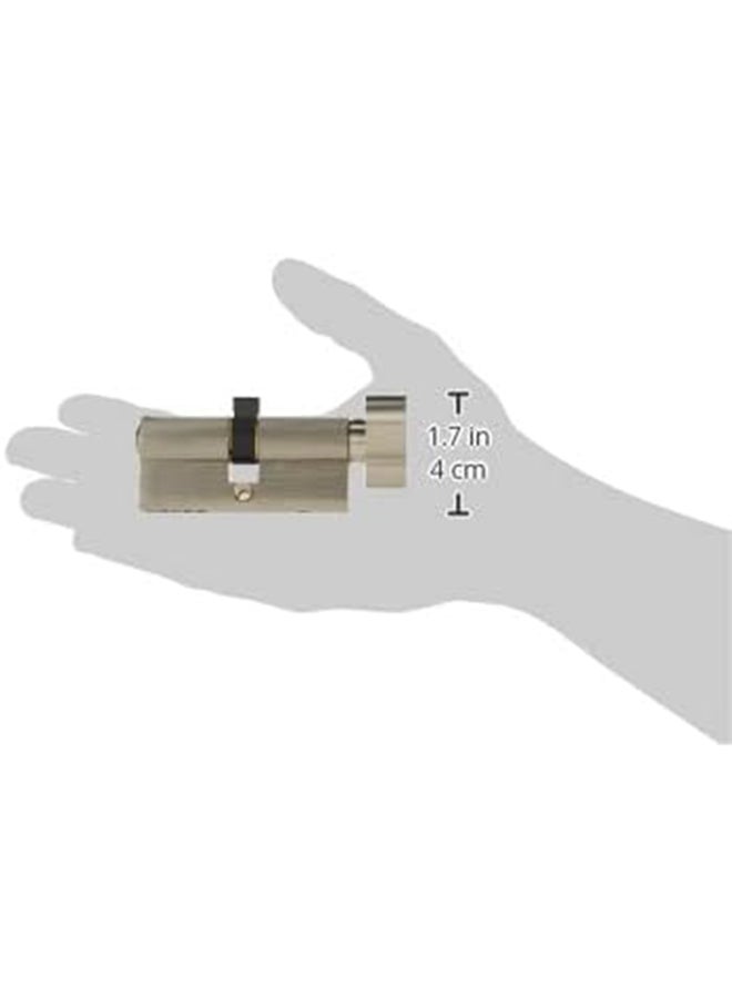 Yale - Yale 10-0513-3535-Ck-22-01, 500 Series Double EUro Profile Cylinder 35+35 Key+Coin Turn Bathroom Cylinder Satin Nickel 70mm - Image 1