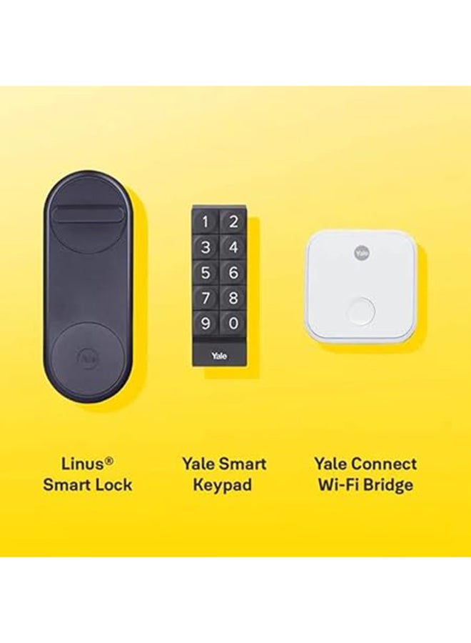 Yale - Yale 05/101200/Mb - Linus Smart Lock - Matt Black - Keyless And Secure Door Lock Black 15x5.8x5.2cm - Image 1