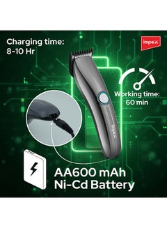 Impex Rechargeable Hair Trimmer Black 18cm  - Image 3