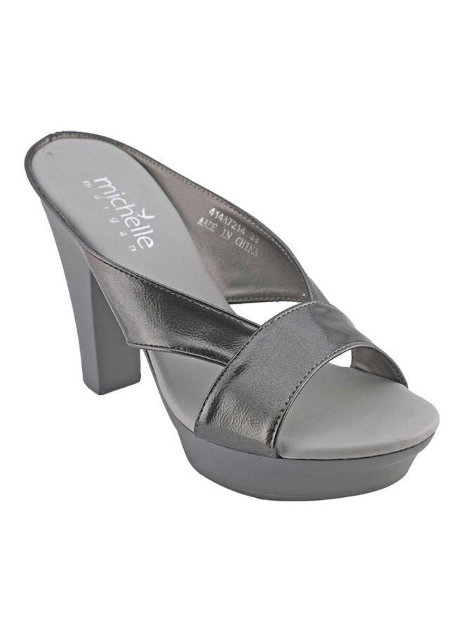 Michelle Morgan - High Heel Wedge Sandals Grey - Image 1