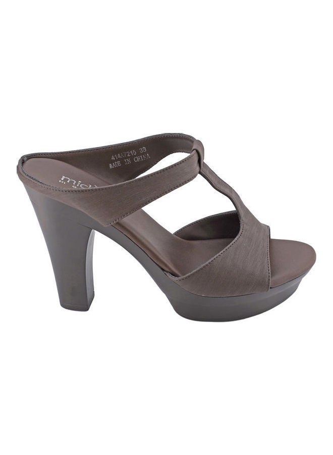 Michelle Morgan High Heel Wedge Sandals Brown  - Image 1