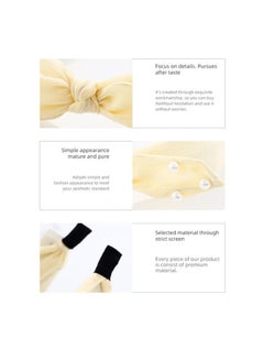 XIMI VOGUE Fresh Imitation Pearl Bow Headband Lime Yellow 31grams Lime Yellow 31grams  - Image 4