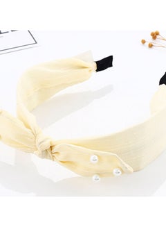 XIMI VOGUE Fresh Imitation Pearl Bow Headband Lime Yellow 31grams Lime Yellow 31grams  - Image 2