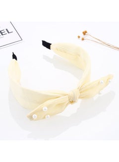 XIMI VOGUE Fresh Imitation Pearl Bow Headband Lime Yellow 31grams Lime Yellow 31grams  - Image 5
