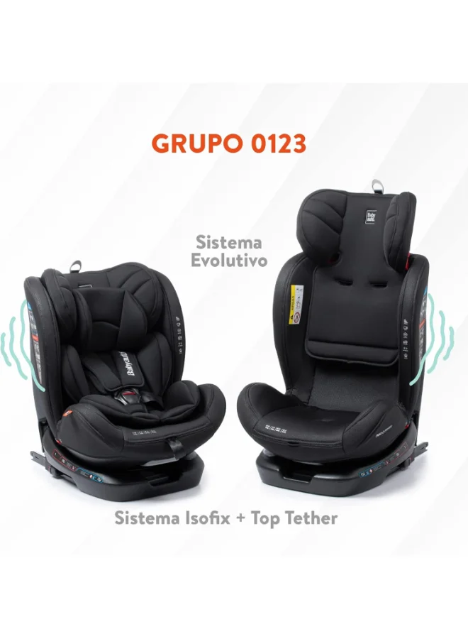 Babyauto Baby Auto Revolta 360 Rotating Car Seat with Adjustable Headrest - 0-12 Years, Grey