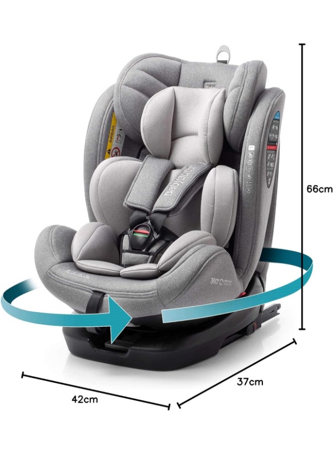 Babyauto - Revolta 360 Degree Rotating And Reclining Baby Car Seat, From Birth To 12 Years, From 0 - 36 Kg Group 0,1,2,3 - Grey Melange - Image 1