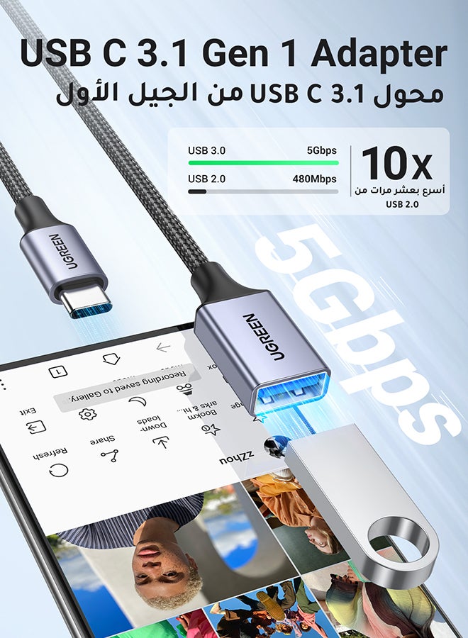 محول من منفذ USB C 3.1 ذكر إلى منفذ USB 3.0 أنثى بسرعة 5 ميجابت في الثانية ومتوافق مع أجهزة ماك بوك برو إصدار 2018/ 2017 وآي باد برو إصدار 2020/ 2018 وجالاكسي نوت 20 ألترا وأجهزة اللابتوب والشواحن أسود - pnsku/N46563932A/45/_/1713689533/3781cc09-a1c0-44eb-8382-bb08d1c7cba9