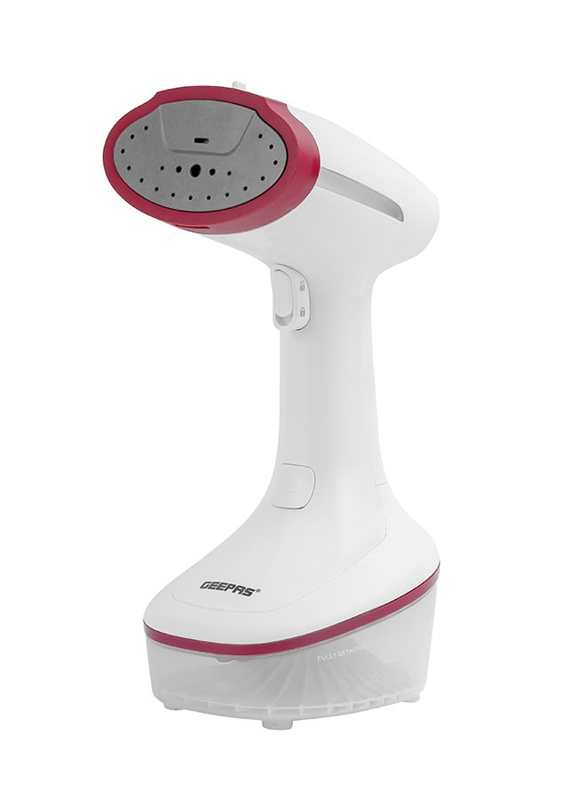 GEEPAS - Handheld Garment Steamer , Fast Heating with Auto Shut-Off| Suitable for All Kinds of Fabric and Safe for Delicate Fabrics| Equipped with Ceramic Head and Detachable Water Tank| 2 Years Warranty 0.2 L 1630 W GGS25021 White, Grey, Red - Image 1
