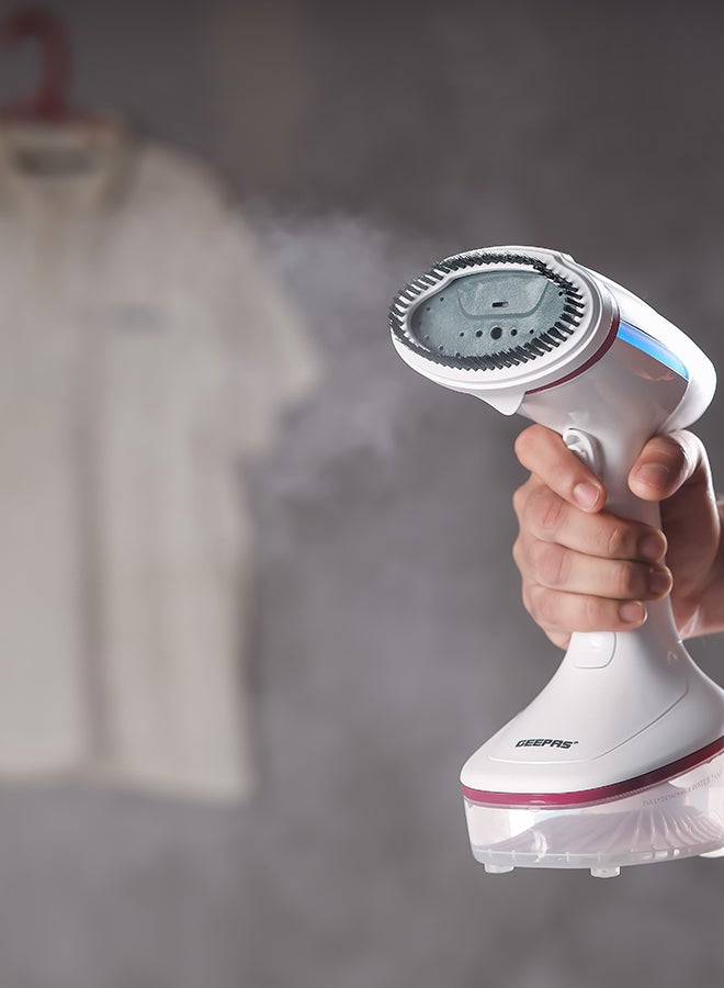 GEEPAS - Handheld Garment Steamer , Fast Heating with Auto Shut-Off| Suitable for All Kinds of Fabric and Safe for Delicate Fabrics| Equipped with Ceramic Head and Detachable Water Tank| 2 Years Warranty 0.2 L 1630 W GGS25021 White, Grey, Red - Image 1