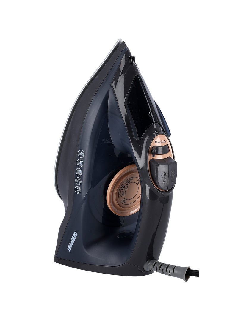GEEPAS - Dry and Wet Steam Iron with Self-clean function, Adjustable Temperature Control, Ceramic Soleplate, Dry/ Steam/ Burst of Steam/ Vertical Steam Function 220 ml 2400 W GSI7703N Black - Image 1