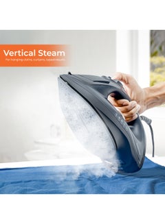 GEEPAS Dry and Wet Steam Iron with Self-clean function, Adjustable Temperature Control, Ceramic Soleplate, Dry/ Steam/ Burst of Steam/ Vertical Steam Function 220 ml 2400 W GSI7703N Black  - Image 3