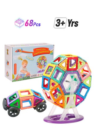JZRtoys03 68- Piece Magnetic Building Blocks for Toddlers & Kids Set 68 3+ Years - pnsku/N46571395A/45/_/1749117265/33db83ee-5baa-466d-9050-d320caa66b37