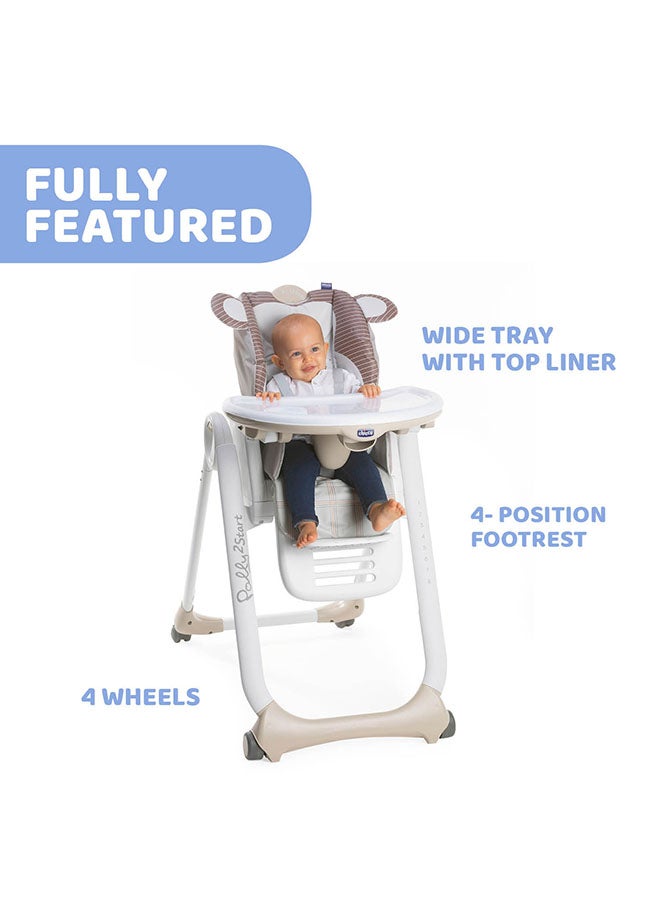 Chicco - Polly 2 Start Highchair 0M-3Y, Monkey - Image 1