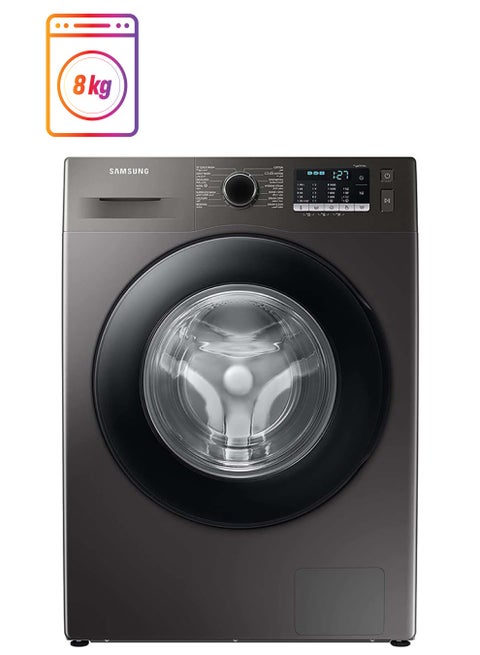 8 Kg Front Load Washing Machine With Hygiene Steam, Eco Bubble, Drum Clean With Digital Inverter Technology, 1400 RPM 8 kg 55 kW WW80TA046AX Inox