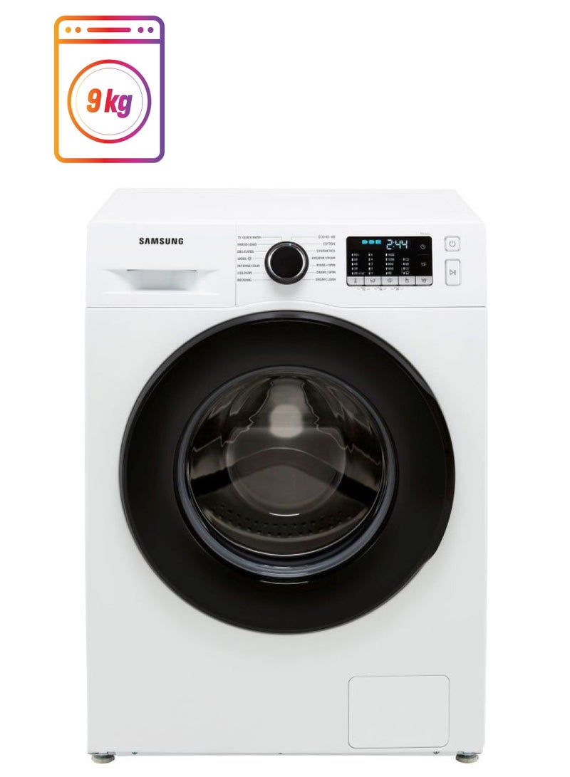 Samsung 9 Kg Front Load Washing Machine with Digital Inverter Technology, Hygiene Steam, Ecobubble 130 kW WW90TA046AE White/Black  - Image 1
