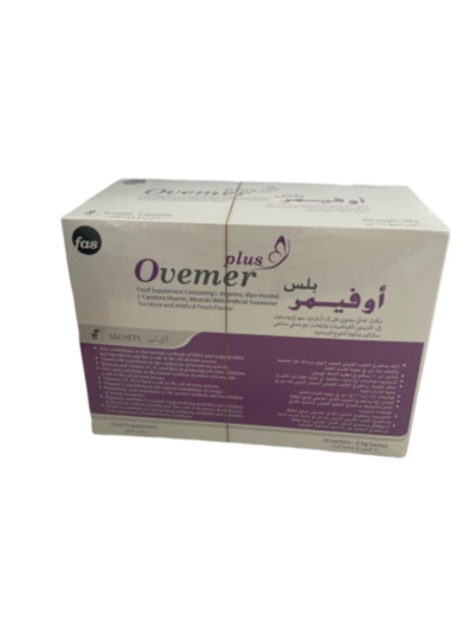 fas Ovemer Plus L-Arginine Food Supplement 30 Sachets - Image 2