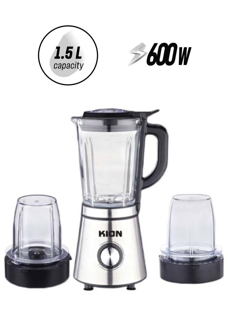 كيون خلاط سعة 1.5 لتر بقدرة 600 وات 1.5 L 600 W KHR/5003 أسود/فضي