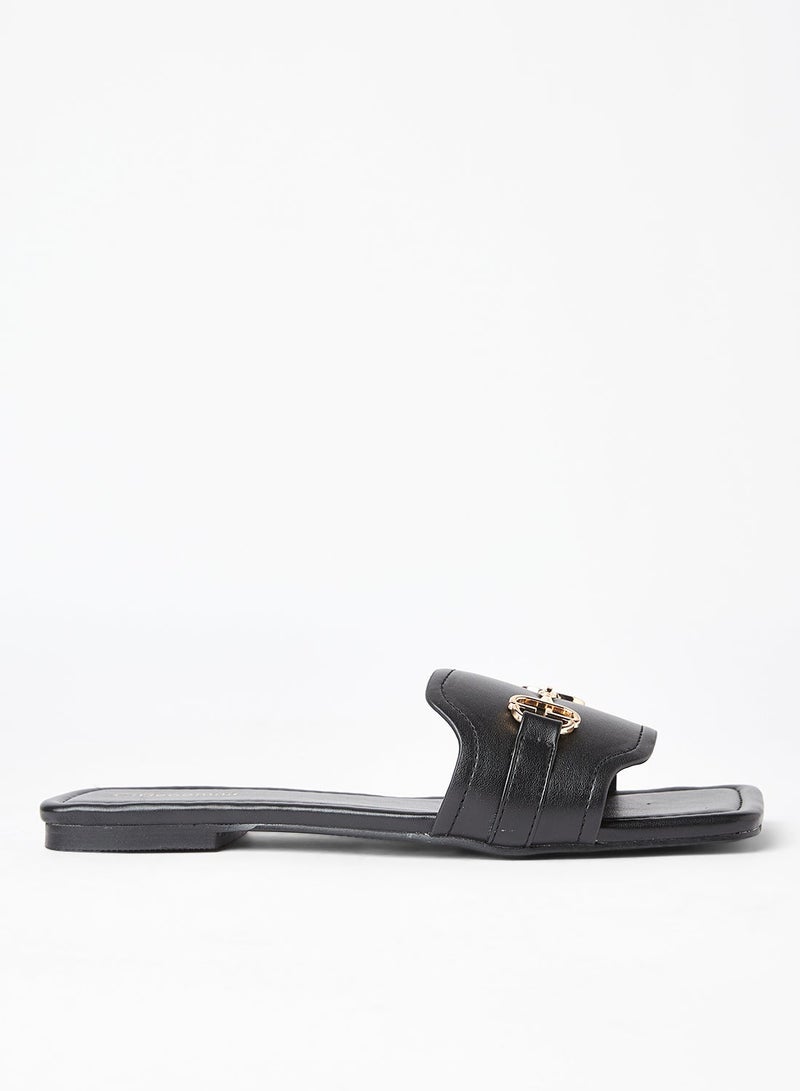 Geoomnii - Comfortable Footbed Trendy Flat Sandals Brooks Black - Image 1
