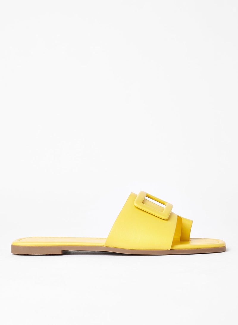 Geoomnii - Comfortable Footbed Trendy Flat Sandals Ogre Yellow - Image 1