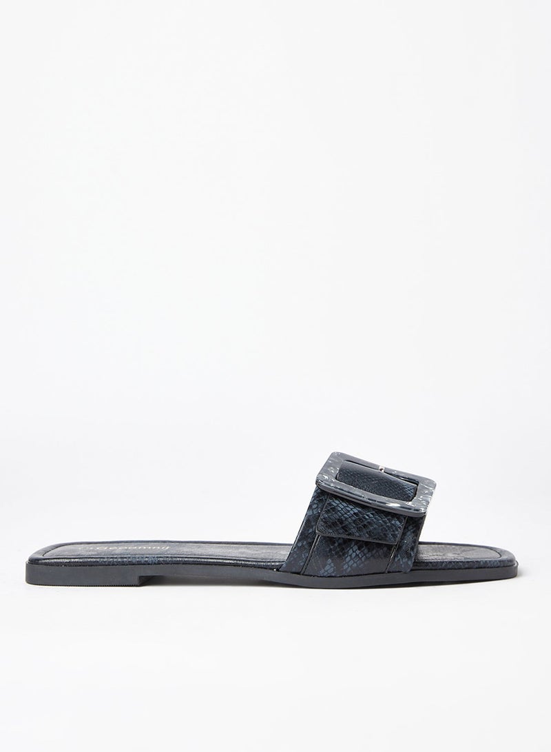 Geoomnii - Comfortable Footbed Trendy Flat Sandals Berg Black/Blue - Image 1