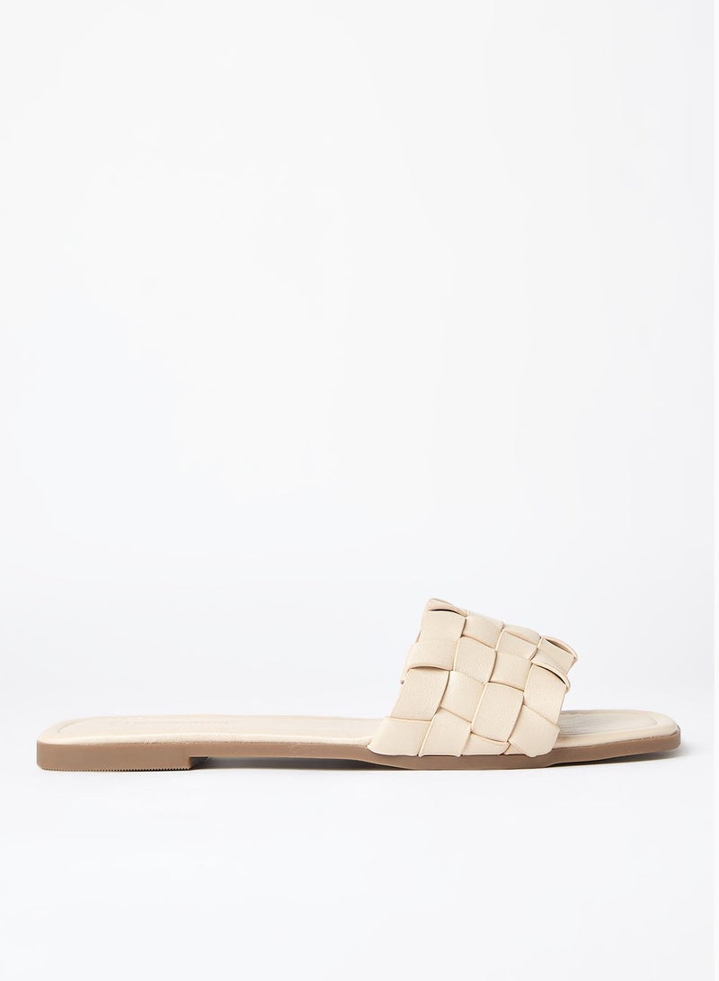 Geoomnii - Comfortable Footbed Trendy Flat Sandals Benzi Beige - Image 1
