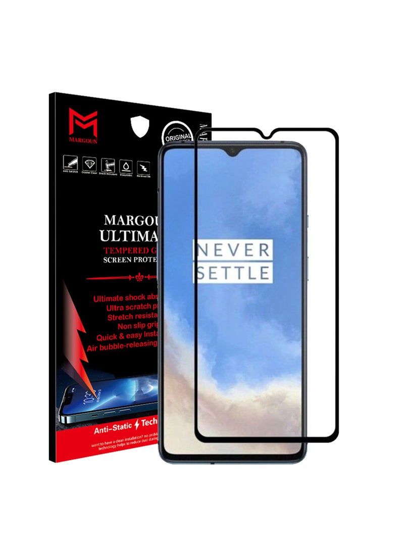 MARGOUN Ultimate Tempered Glass Screen Protector For OnePlus 7T Black/Clear - Image 1