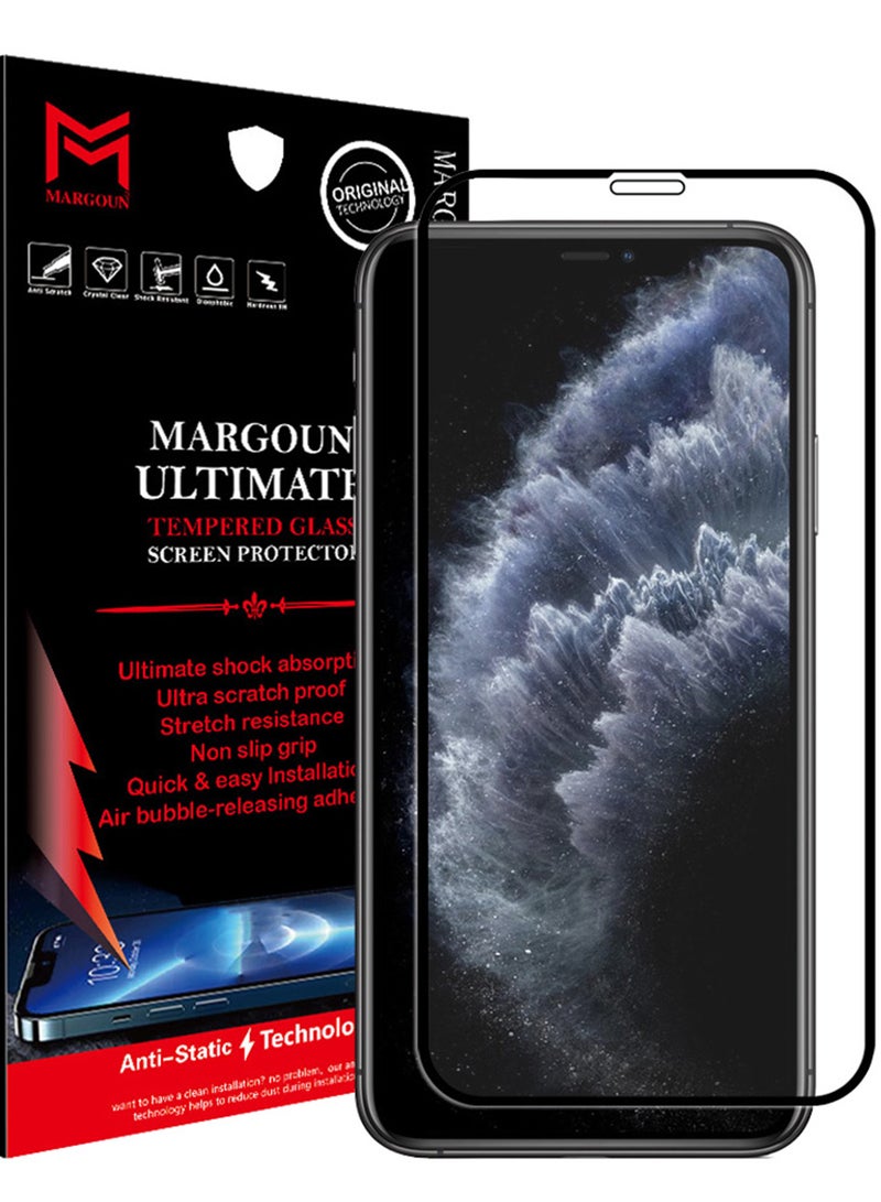 MARGOUN Ultimate Tempered Glass Screen Protector For Apple iPhone 11 Pro Max Black/Clear - Image 1