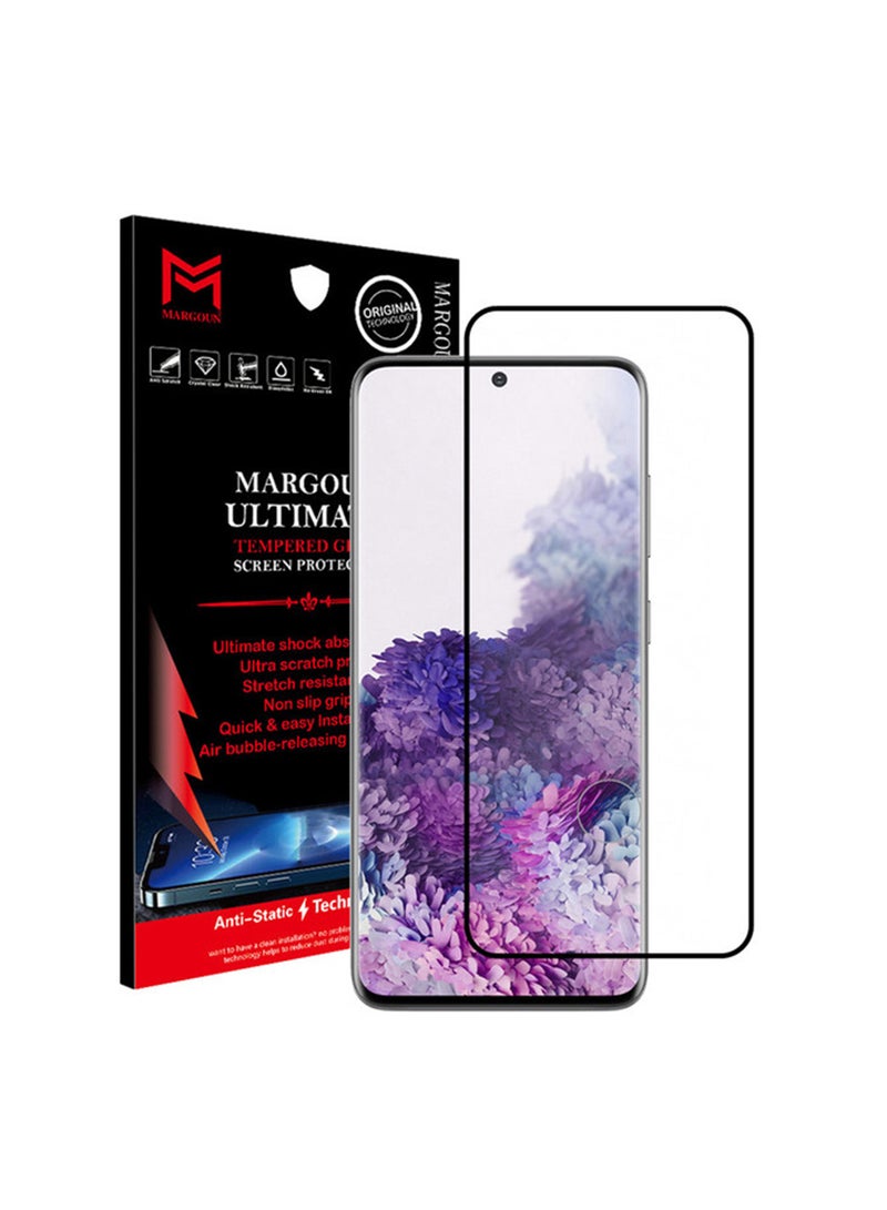 MARGOUN Ultimate Tempered Glass Screen Protector For Samsung Galaxy S20+ Black/Clear - Image 1