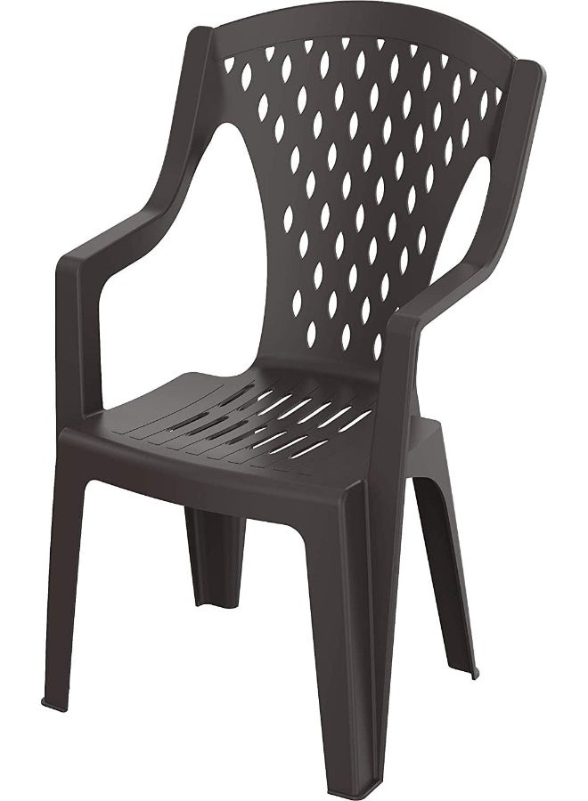 Cosmoplast Queen Plastic Armchair Brown 59x58x93cm - Image 2